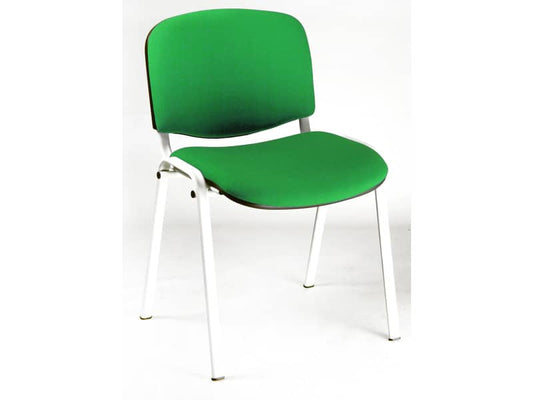 Sedia visitatore 4 gambe Unisit Dado D5B acciaio bianco - rivestimento eco verde - Conf. 2 pezzi - D5B/2/EV