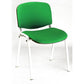 Sedia visitatore 4 gambe Unisit Dado D5B acciaio bianco - rivestimento eco verde - Conf. 2 pezzi - D5B/2/EV