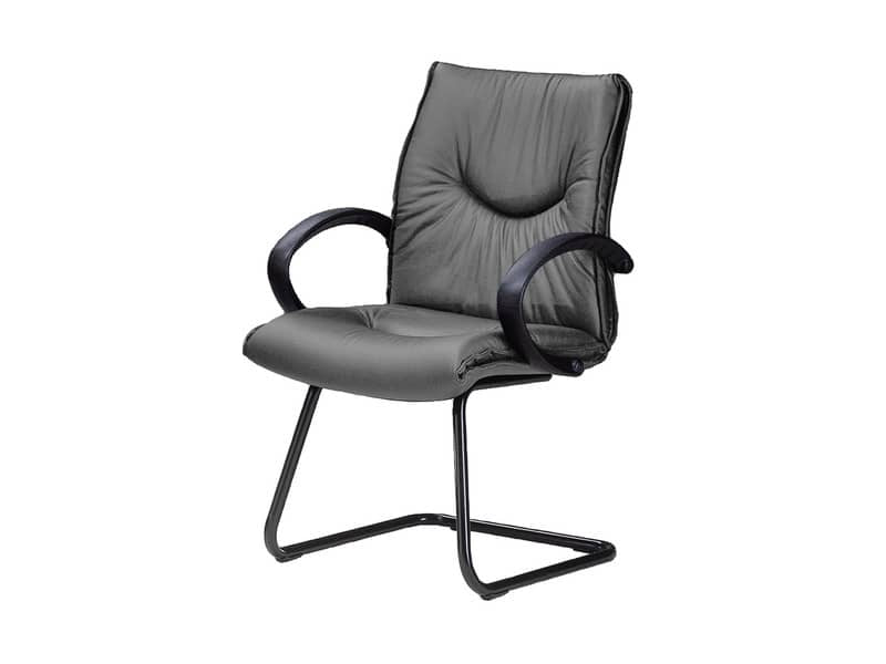 Sedia direzionale interlocutore Unisit Fornax FXV su slitta - rivestimento similpelle grigio - FXV/KG