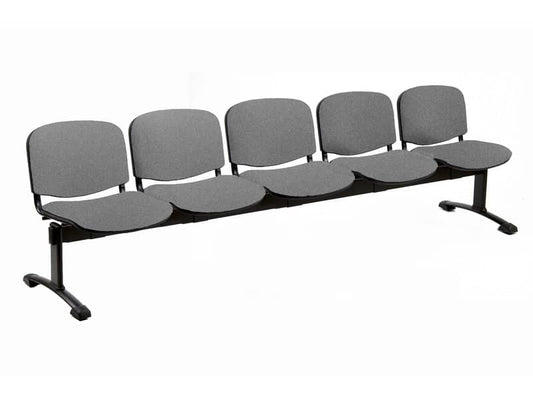 Panca 5 posti attesa Unisit Dado D55P - rivestimento ignifugo grigio scuro D55P/IT