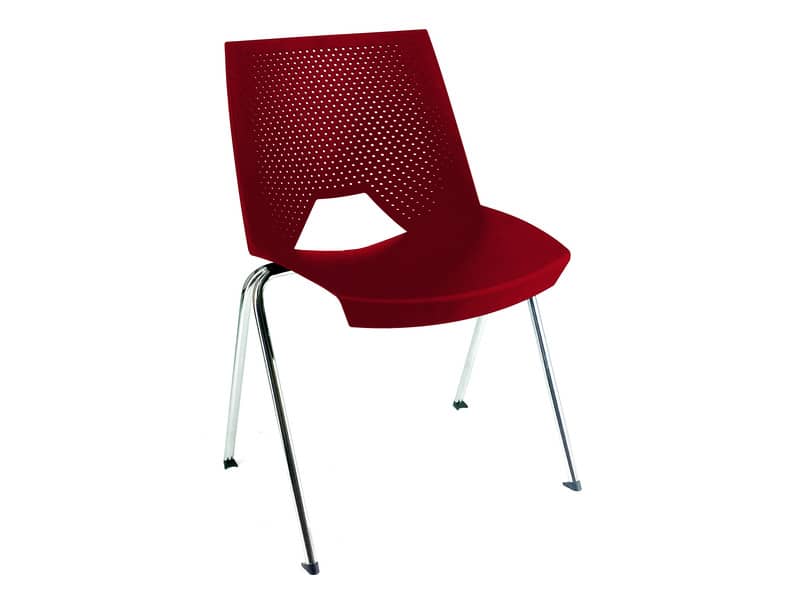 Sedia visitatore a 4 gambe Unisit Strike SKB schienale a rete - PPL rosso SKB/RO