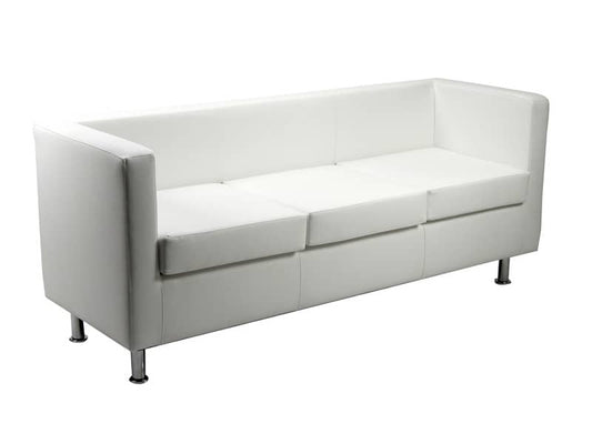 Divano attesa 3 posti Unisit Pragma PR3 schienale fisso - rivestimento in ecopelle bianco - PR3/KQ