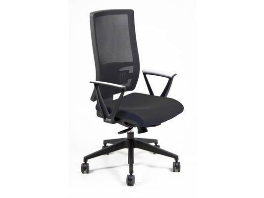 Sedia operativa girevole Unisit Nereide NDAE schienale in rete - rivestimento Eco nero - NDAE/EN