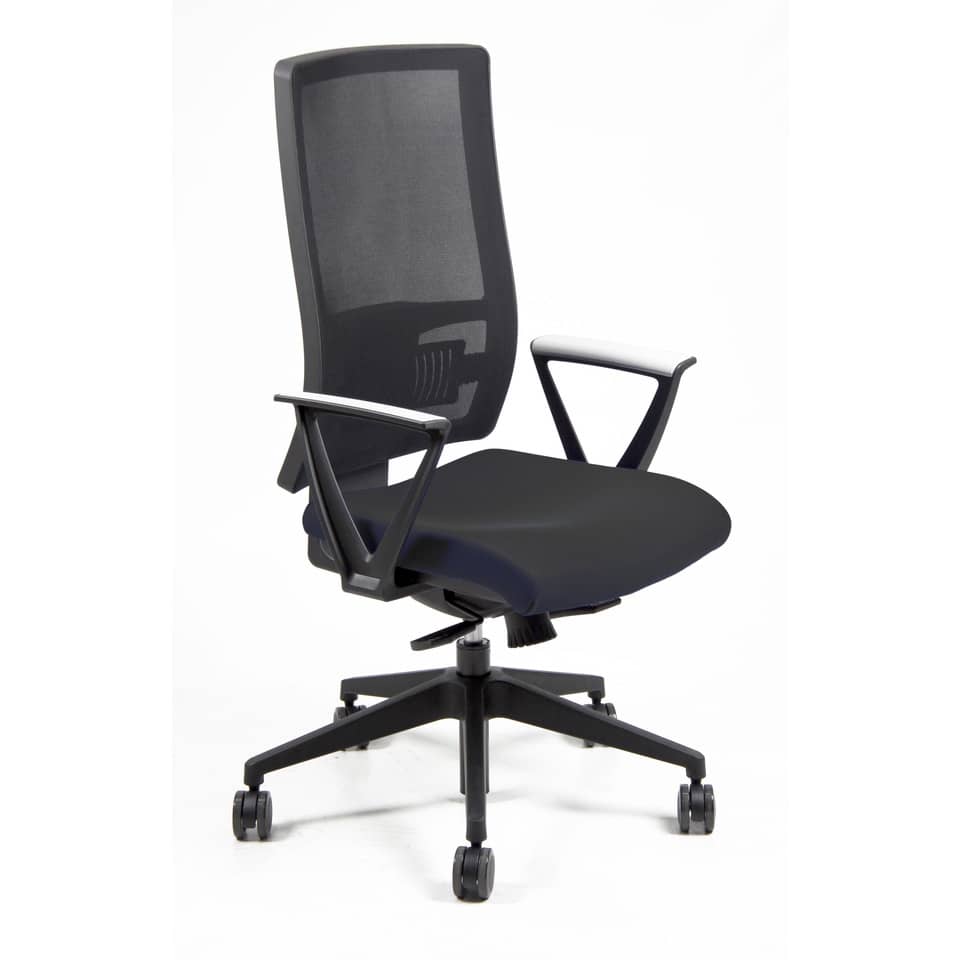 Sedia operativa girevole Unisit Nereide NDAE schienale in rete - rivestimento Eco nero - NDAE/EN