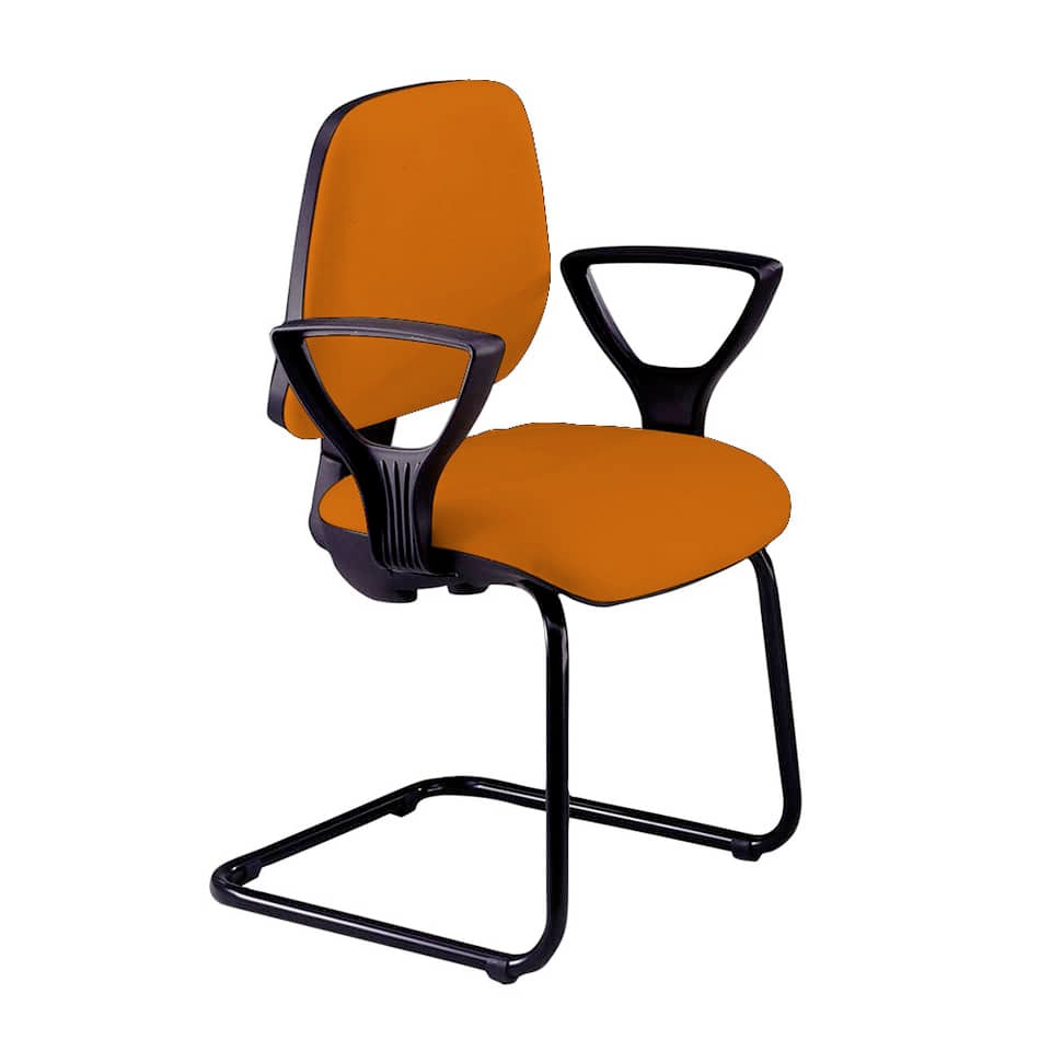 Sedia operativa visitatore Unisit Leda LDS Eco smart su slitta - rivestimento Eco - arancione - LDS/EA