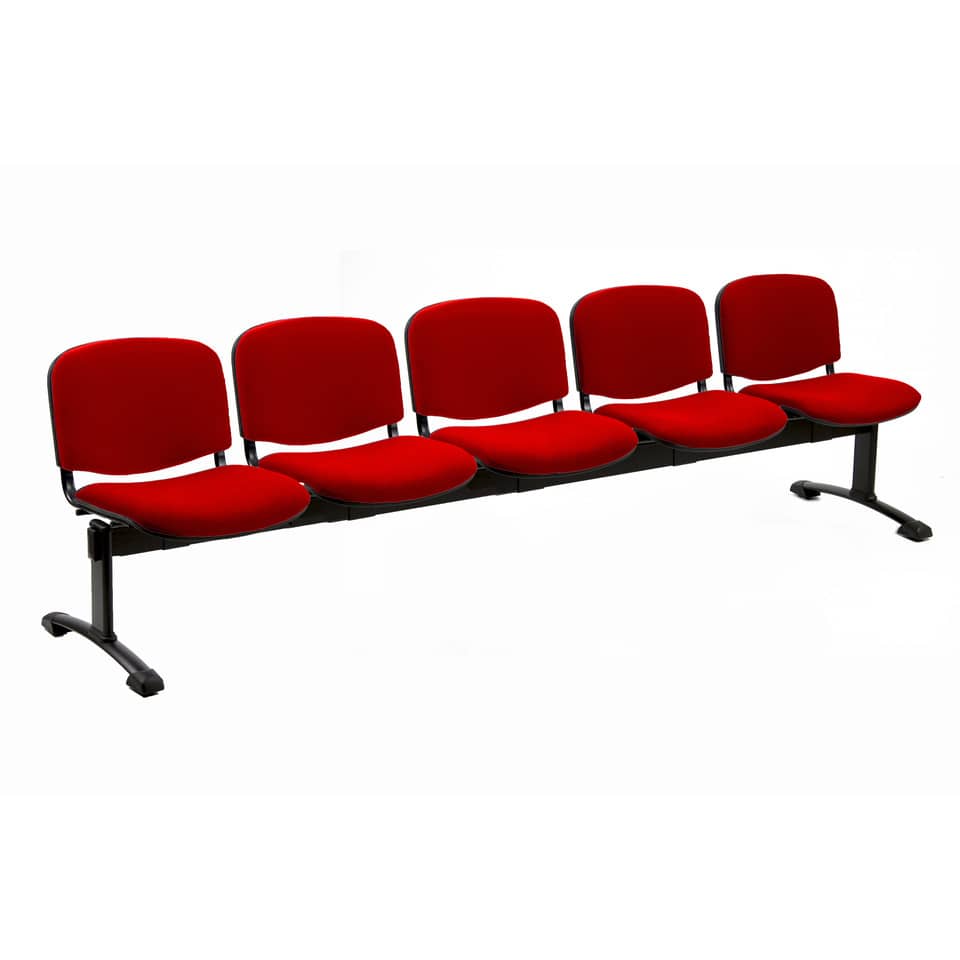Panca 5 posti attesa Unisit Dado D55P - rivestimento Eco rosso D55P/ER