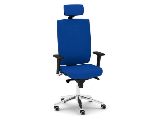 Sedia semidirezionale girevole Unisit Kind KIPGT con poggiatesta rivestimento fili di luce blu - KIPGT/F11