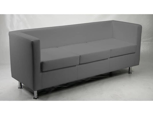 Divano attesa 3 posti Unisit Pragma PR3 schienale fisso - rivestimento in ecopelle grigio - PR3/KG