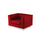 Divano attesa a 1 posto Unisit Quad QD1 schienale fisso - rivestimento tessuto ignifugo rosso - QD1/IR