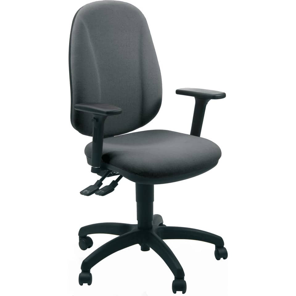 Sedia operativa girevole Unisit Giano GIGI Eco Smart rivestimento PPL grigio scuro - braccioli inclusi - GIGI/BR3D/ET