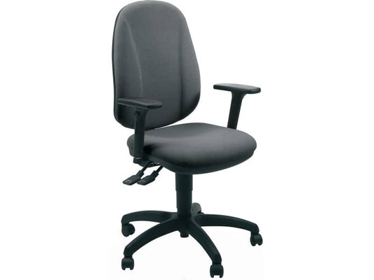 Sedia operativa girevole Unisit Giano GIGI Eco Smart rivestimento PPL grigio scuro - braccioli inclusi - GIGI/BR3D/ET