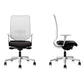 Sedia semidirezionale girevole Unisit Newair NWB - schienale rete bianco - rivestimento pelle nero - NWB/PN