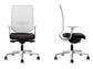 Sedia semidirezionale girevole Unisit Newair NWB - schienale rete bianco - rivestimento pelle nero - NWB/PN