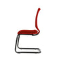 Sedia visitatore semidirezionale Unisit Newair NWNS su slitta - schienale rete nero - rivest. ignifugo rosso - NWNS/IR