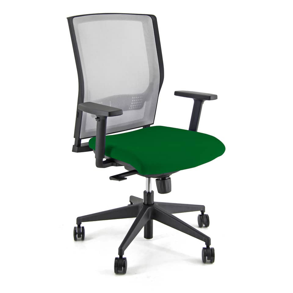 Sedia operativa girevole Unisit X Ray X2 schienale in rete grigio - rivestimento Eco verde - X2/EV