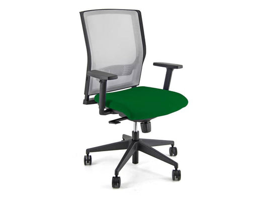 Sedia operativa girevole Unisit X Ray X2 schienale in rete grigio - rivestimento Eco verde - X2/EV