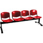Panca 4 posti attesa Unisit Dado D54P - rivestimento ignifugo rosso D54P/IR