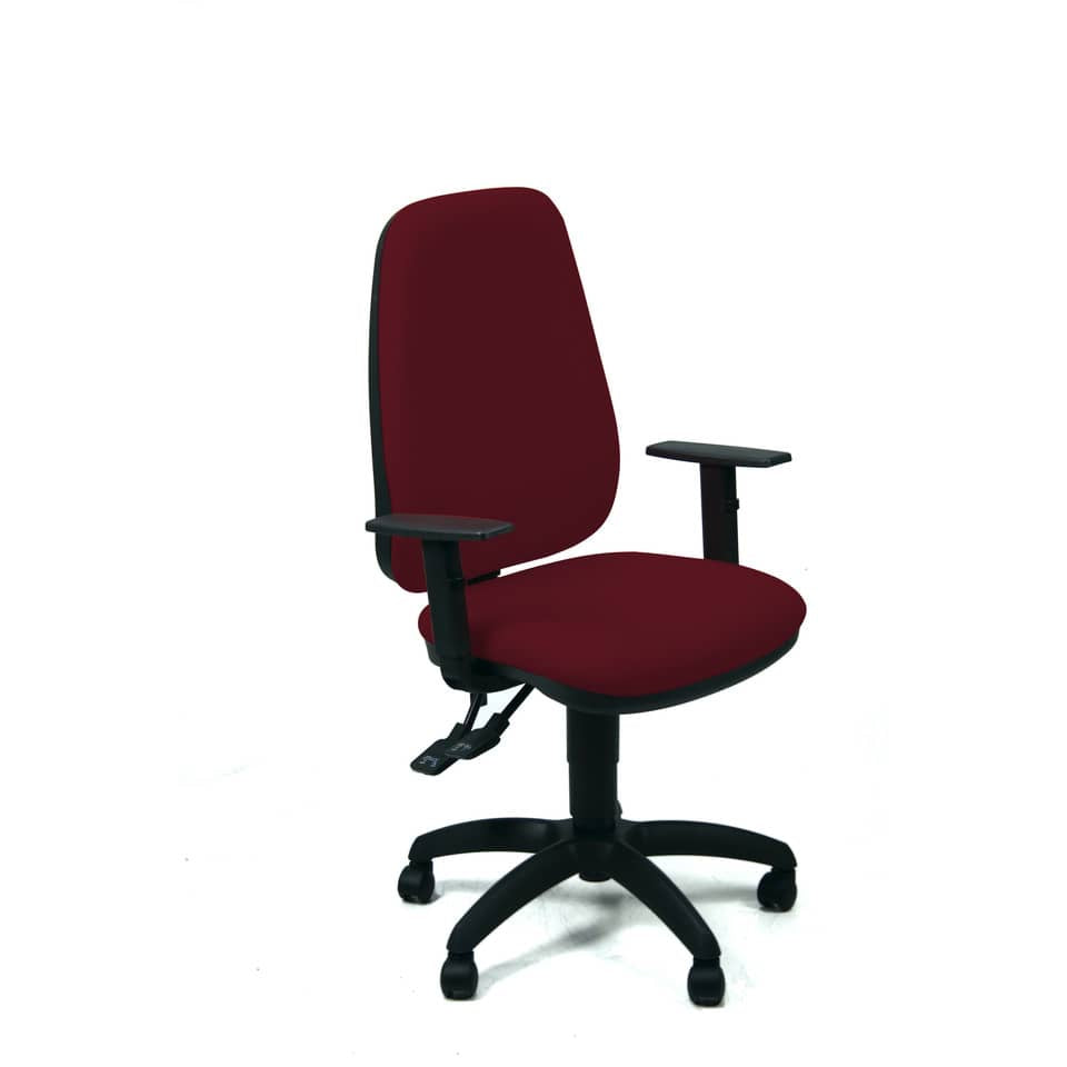 Sedia operativa girevole Unisit Teti TETE Eco Smart - rivestimento ignifugo bordeaux - con braccioli - TETE/ID