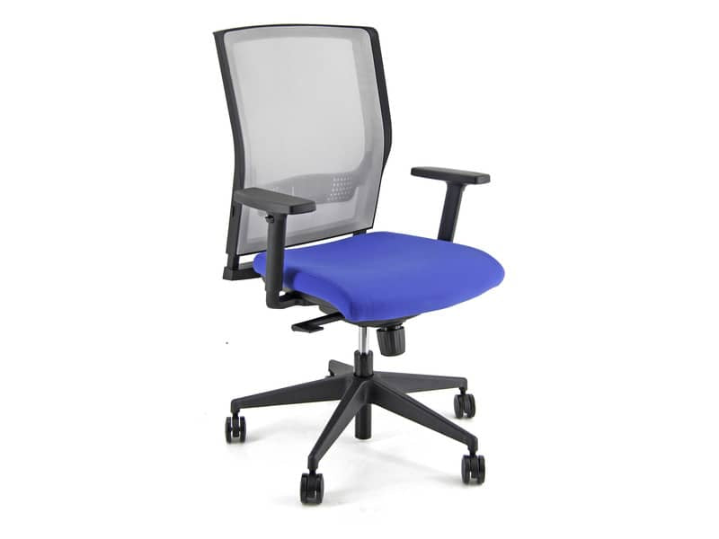 Sedia operativa girevole Unisit X Ray X2 schienale in rete grigio - rivestimento fili di luce blu - X2/F11