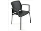 Sedia visitatore a 4 gambe Unisit Login LGSPBR - schienale in rete - PPL nero con braccioli conf. 2 pezzi LGSPBR/2/NE