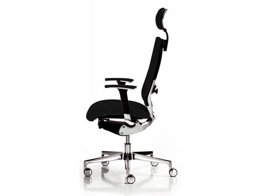 Sedia semidirezionale girevole Unisit Concept COTPG ergonomica con poggiatesta rivestimento pelle nero - COTPG/PN