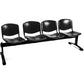 Panca 4 posti attesa Unisit Dado D54P - rivestimento ignifugo nero D54P/IN