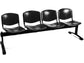 Panca 4 posti attesa Unisit Dado D54P - rivestimento ignifugo nero D54P/IN