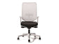 Sedia semidirezionale girevole Unisit Newair NWB - schienale rete bianco - rivestimento pelle grigio - NWB/PT