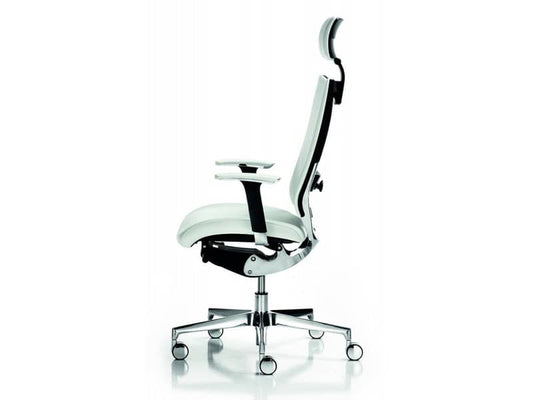Sedia semidirezionale girevole Unisit Concept COTPG ergonomica con poggiatesta rivestimento similpelle bianco COTPG/KQ