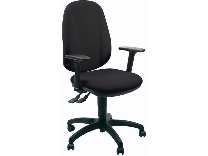 Sedia operativa girevole Unisit Giano GIGI Eco Smart rivestimento PPL nero - braccioli inclusi - GIGI/BR3D/EN