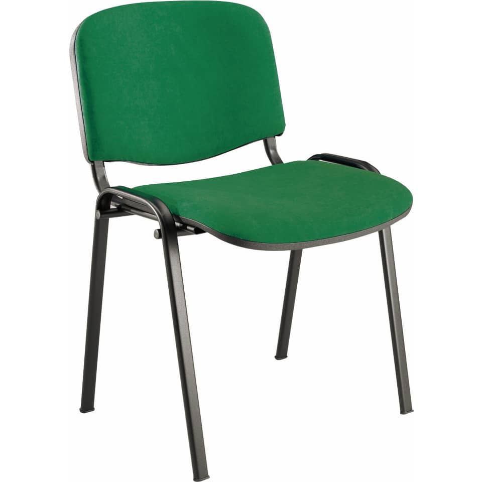 Sedia visitatore 4 gambe Unisit Dado D5S acciaio nero - rivestimento Eco ppl - verde - Conf. 4 pezzi - D5S/4/EV