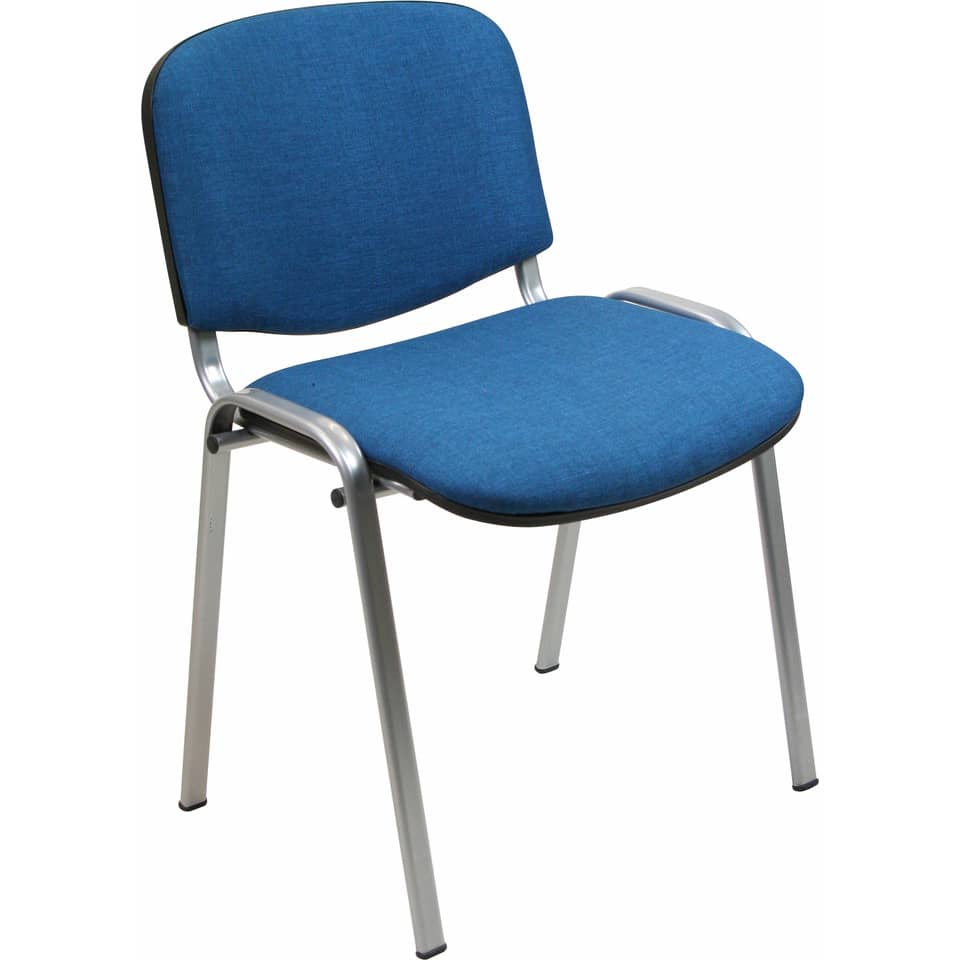 Sedia visitatore 4 gambe Unisit Dado D5G acciaio grigio - rivestimento eco blu - Conf. 2 pezzi - D5G/2/EB