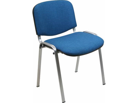 Sedia visitatore 4 gambe Unisit Dado D5G acciaio grigio - rivestimento eco blu - Conf. 2 pezzi - D5G/2/EB