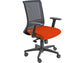 Sedia operativa girevole Unisit Gotha GHN schienale in rete nero rivestimento Eco rosso - con braccioli - GHN/BR2D/ER