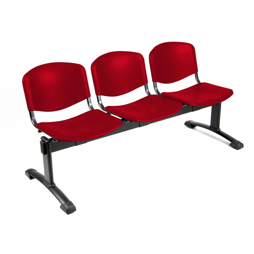 Panca 3 posti attesa Unisit Dado D5P3P - PPL rosso D5P3P/RO