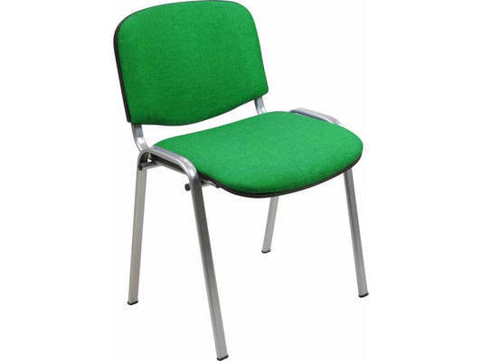 Sedia visitatore 4 gambe Unisit Dado D5G acciaio grigio - rivestimento eco verde - Conf. 2 pezzi - D5G/2/EV