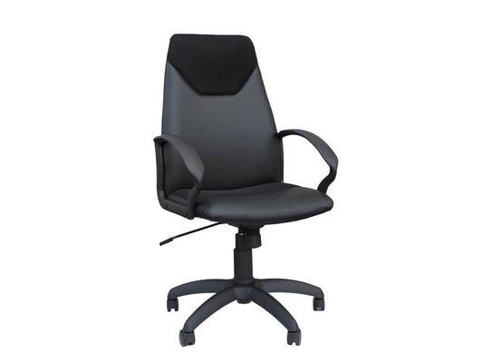 Poltrona direzionale girevole Unisit Guru GRP Eco Smart - rivestimento similpelle nero con braccioli - GRP/KN