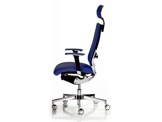 Sedia semidirezionale girevole Unisit Concept COTPG ergonomica con poggiatesta rivestimento fili luce blu - COTPG/F11
