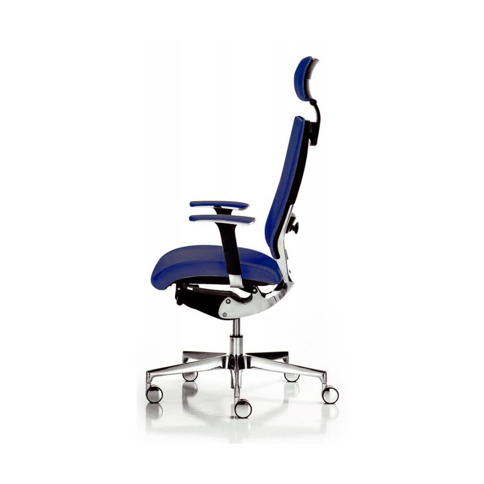 Sedia semidirezionale girevole Unisit Concept COTPG ergonomica con poggiatesta rivestimento fili luce blu - COTPG/F11