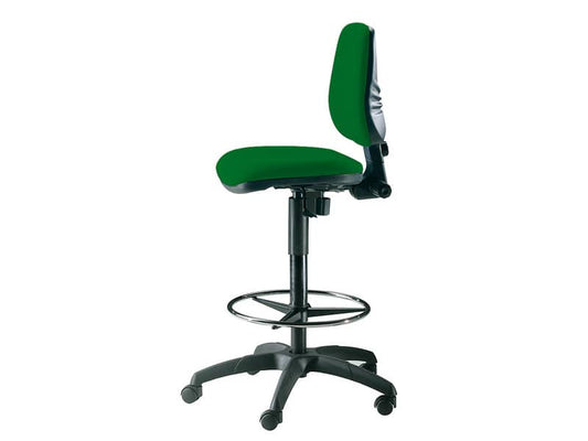 Sgabello tecnico Unisit Esos EOE1 seduta alta - poggiapiedi telescopico - rivestimento Eco verde - EOE1/EV