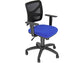 Sedia operativa girevole Unisit Pentagon Y10 PNBE schienale in rete nero rivest. Eco blu - con braccioli - PNBE/BR/EB