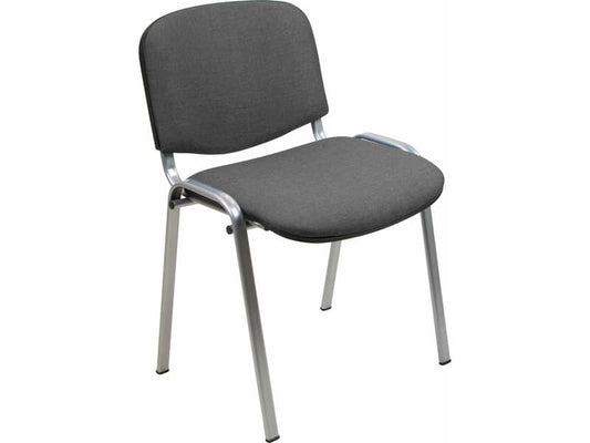 Sedia visitatore 4 gambe Unisit Dado D5G acciaio grigio - rivestimento eco grigio scuro - Conf. 2 pezzi - D5G/2/ET