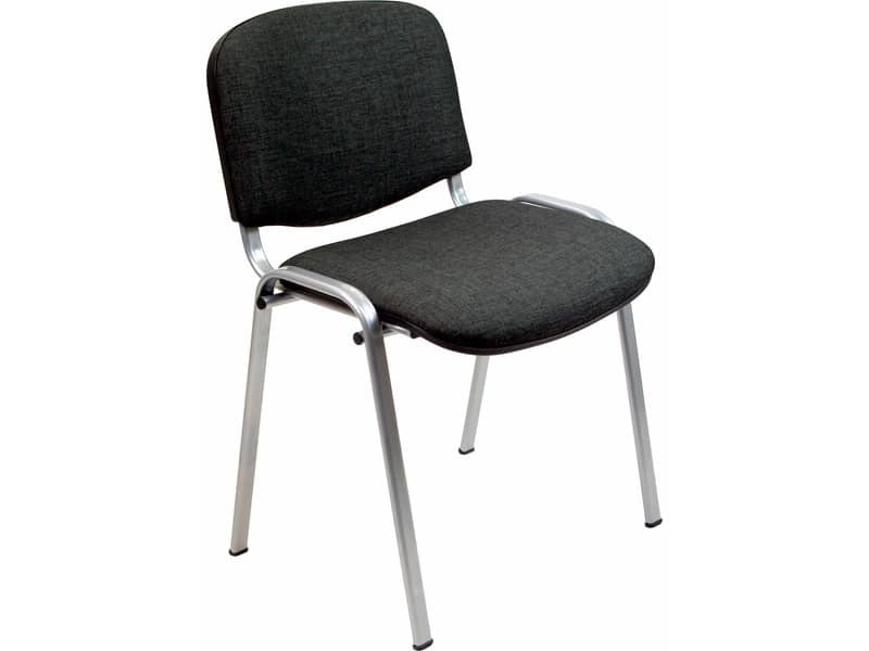 Sedia visitatore 4 gambe Unisit Dado D5G acciaio grigio - rivestimento eco nero - Conf. 2 pezzi - D5G/2/EN