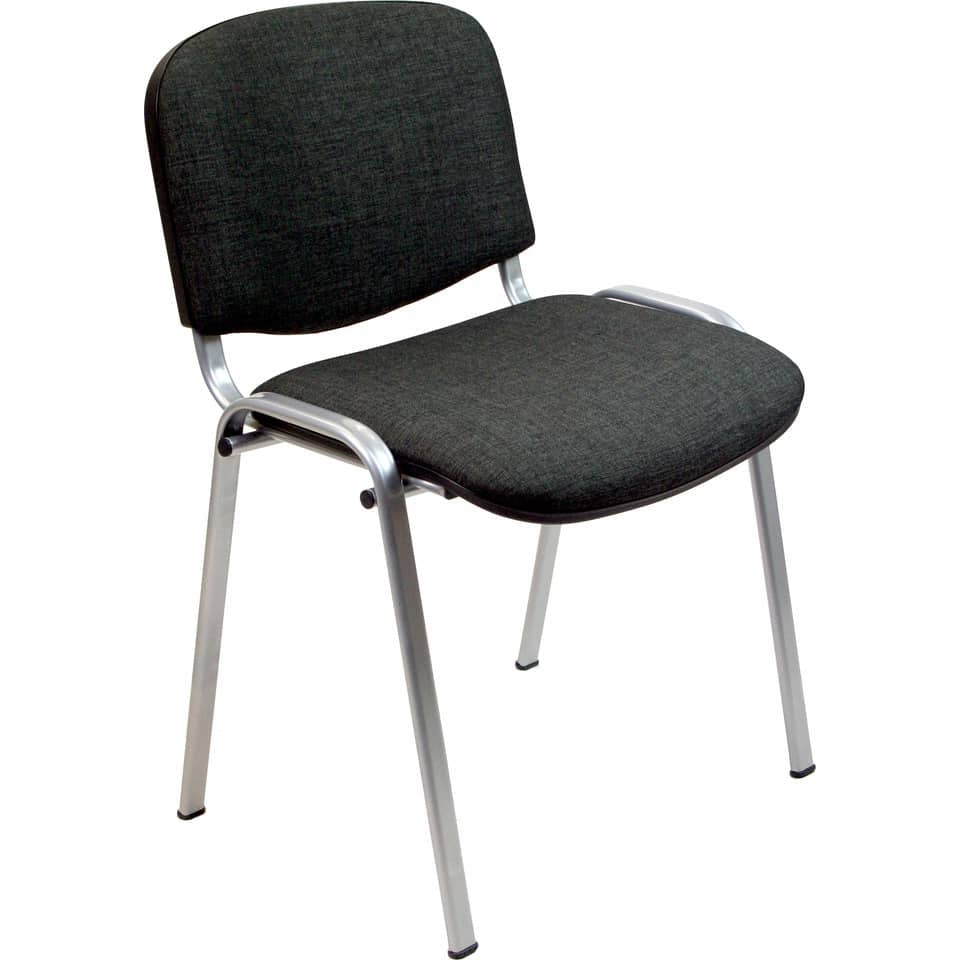 Sedia visitatore 4 gambe Unisit Dado D5C acciaio cromato - rivestimento ignifugo nero - Conf. 2 pezzi - D5C/2/IN