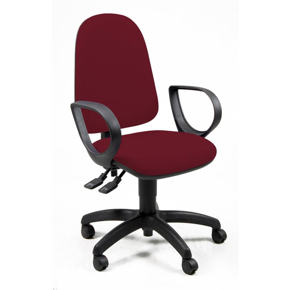 Sedia operativa girevole Unisit Jupiter JUYG Eco smart rivestimento ignifugo bordeaux - con braccioli - JUYG/BRJ/ID