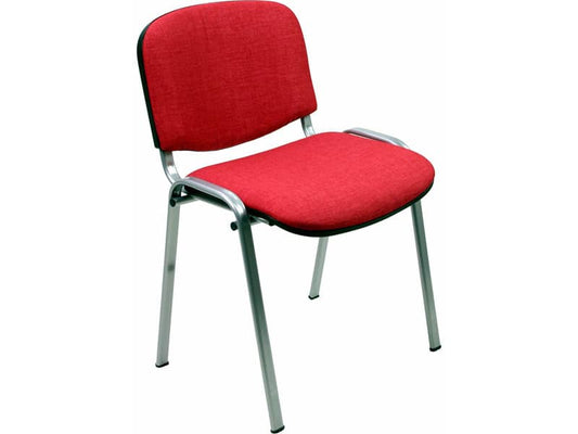Sedia visitatore 4 gambe Unisit Dado D5C acciaio cromato - rivestimento ignifugo rosso - Conf. 2 pezzi - D5C/2/IR