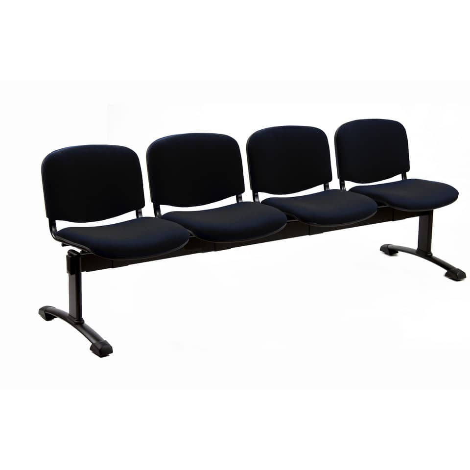 Panca 4 posti attesa Unisit Dado D54P - rivestimento Eco nero D54P/EN