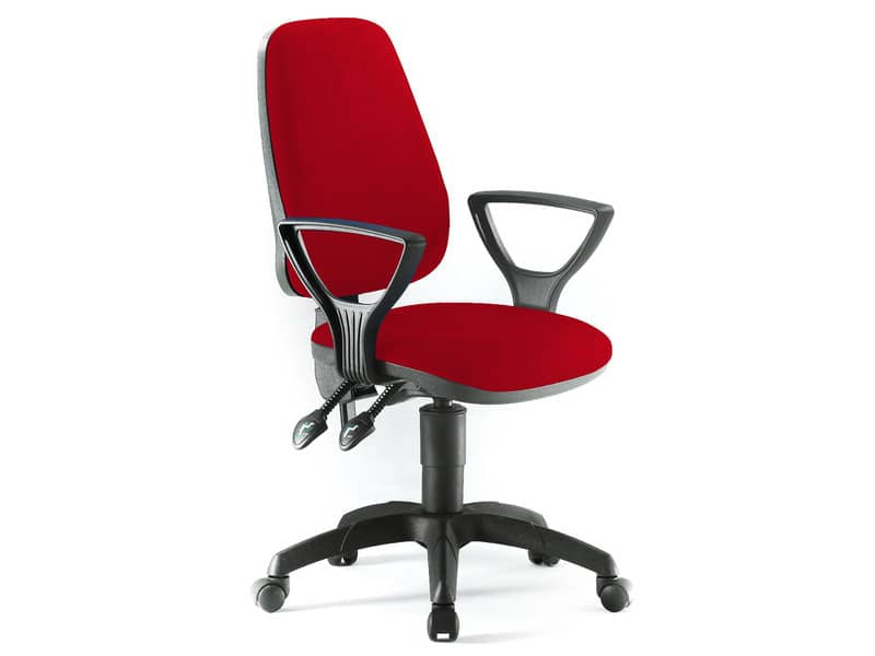 Sedia operativa girevole Unisit Leda LDAY Eco smart - schienale alto rivest. ignifugo bordeaux + braccioli LDAY/BR/ID
