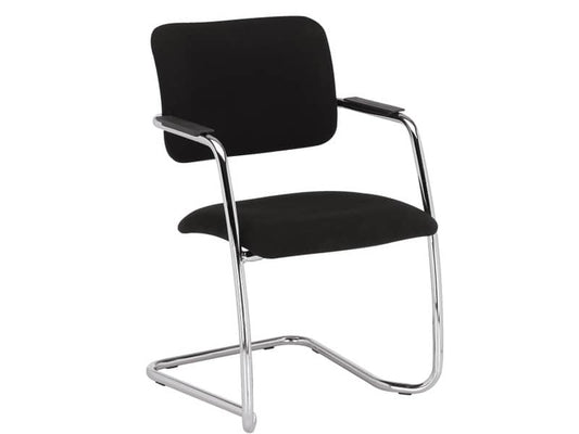 Sedia visitatore con slitta Unisit Lithium LTLT struttura cromata - rivest. Eco nero - impilabile LTLT/EN