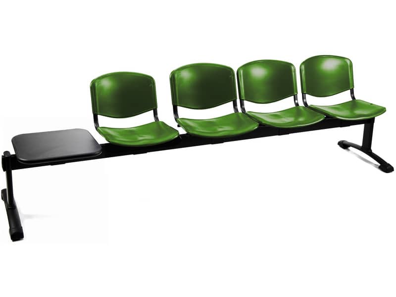 Panca 4 posti attesa Unisit Dado D54PT con tavolino - rivestimento Eco verde - D54PT/EV